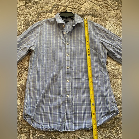 J. Crew Men’s Large Slim Collared Button Down Long Sleeve Plaid Cotton Blue - Picture 6 of 8